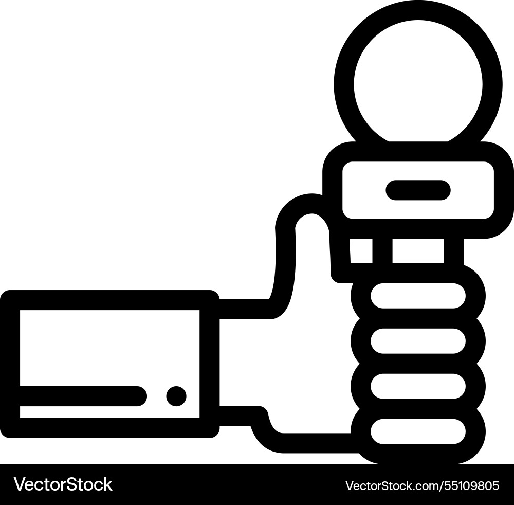 Microphone icon thin linear style design isolated Microphone icon thin linear style design isolated vector image