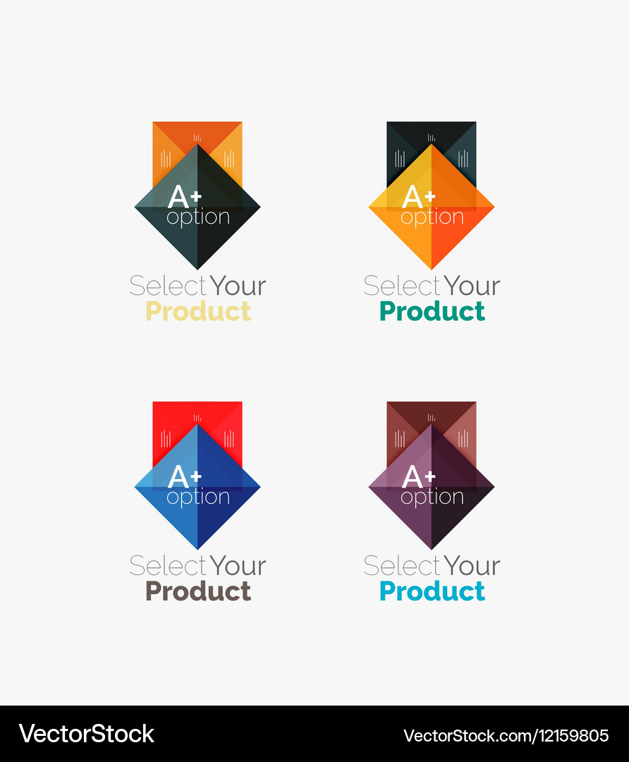 Set of square abstract background templates Vector Image