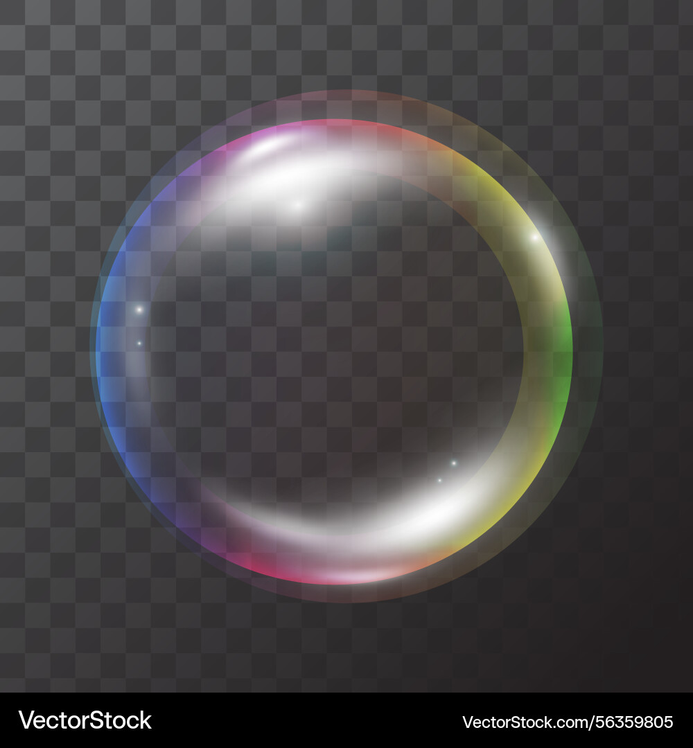 Soap bubble color spectrum on transparent Vector Image