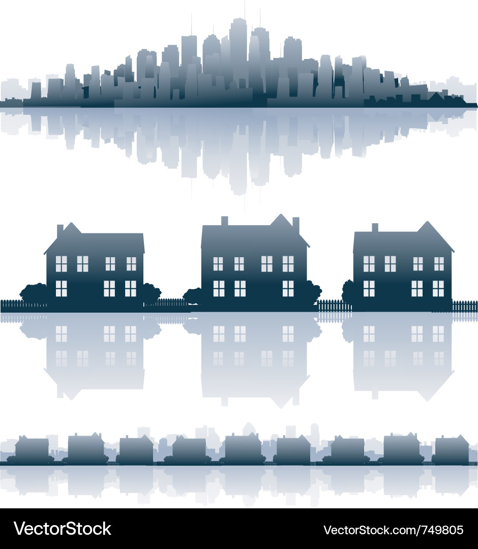 Stadt Silhouettes - Urban Skyline vektorbild