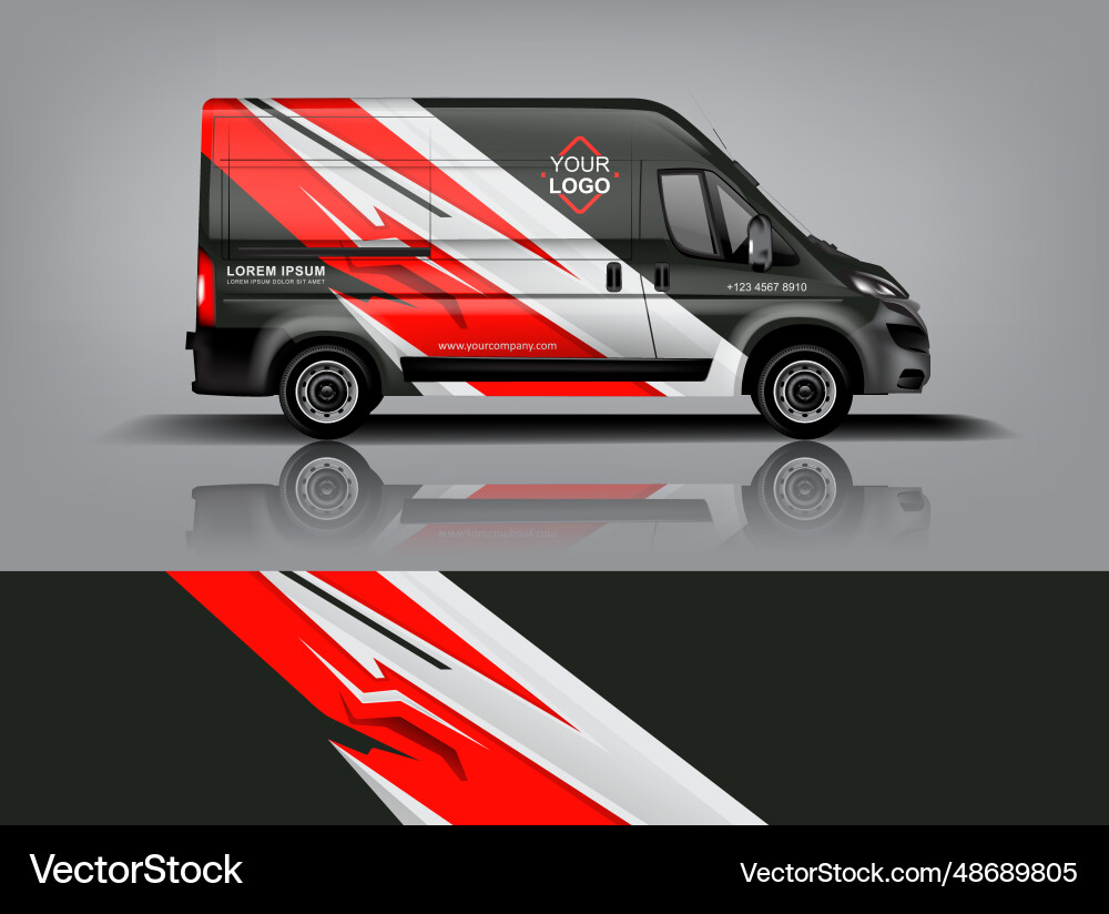 Van Wrap Car Decal Graphics Vector Image