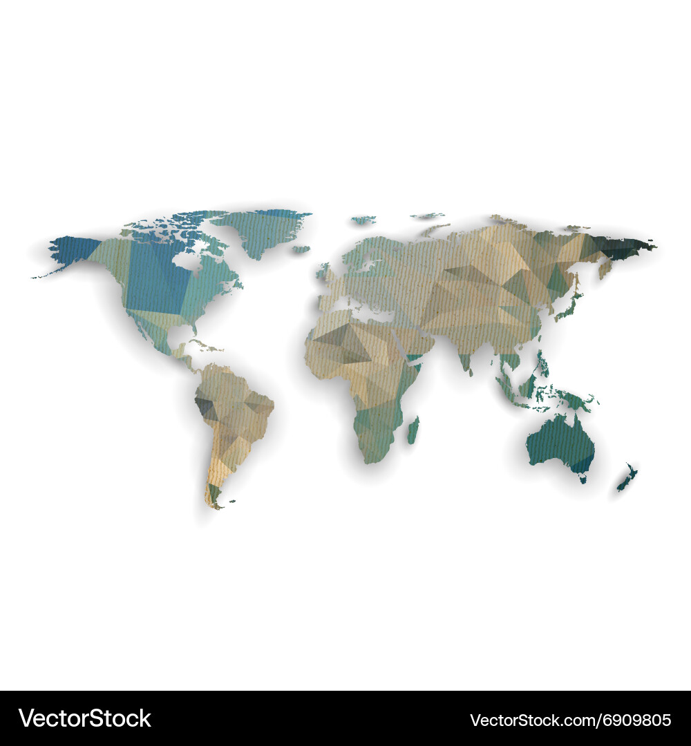 World map with shadow textured design vector image