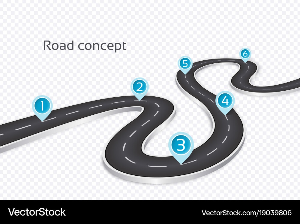 3D Road Infographic Concept Vector Image