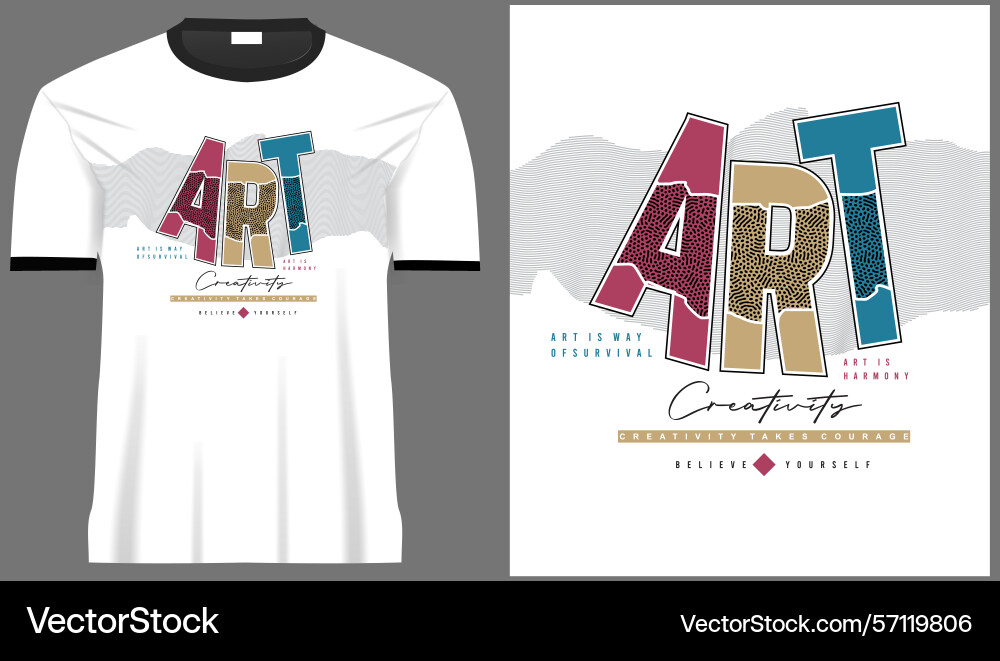 Art colorful typography with curve and dot vector image