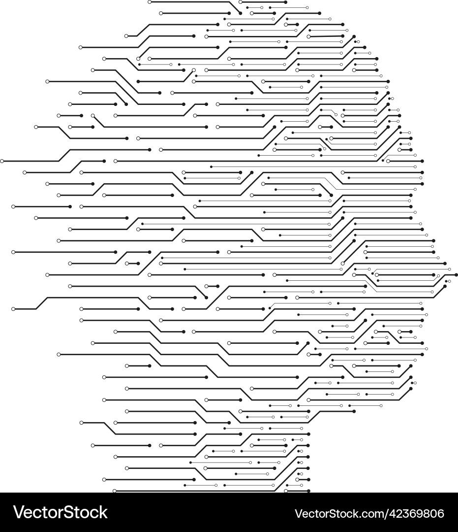 Artificial intelligence head human data machine Vector Image