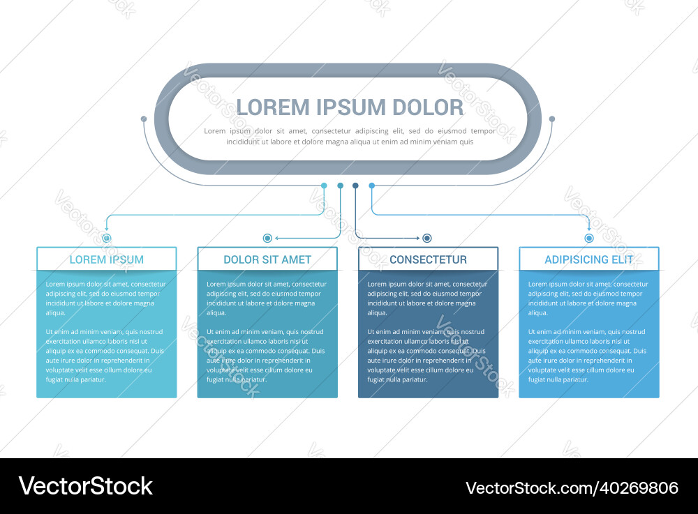 Flowchart with 4 steps Flowchart with 4 steps vector image