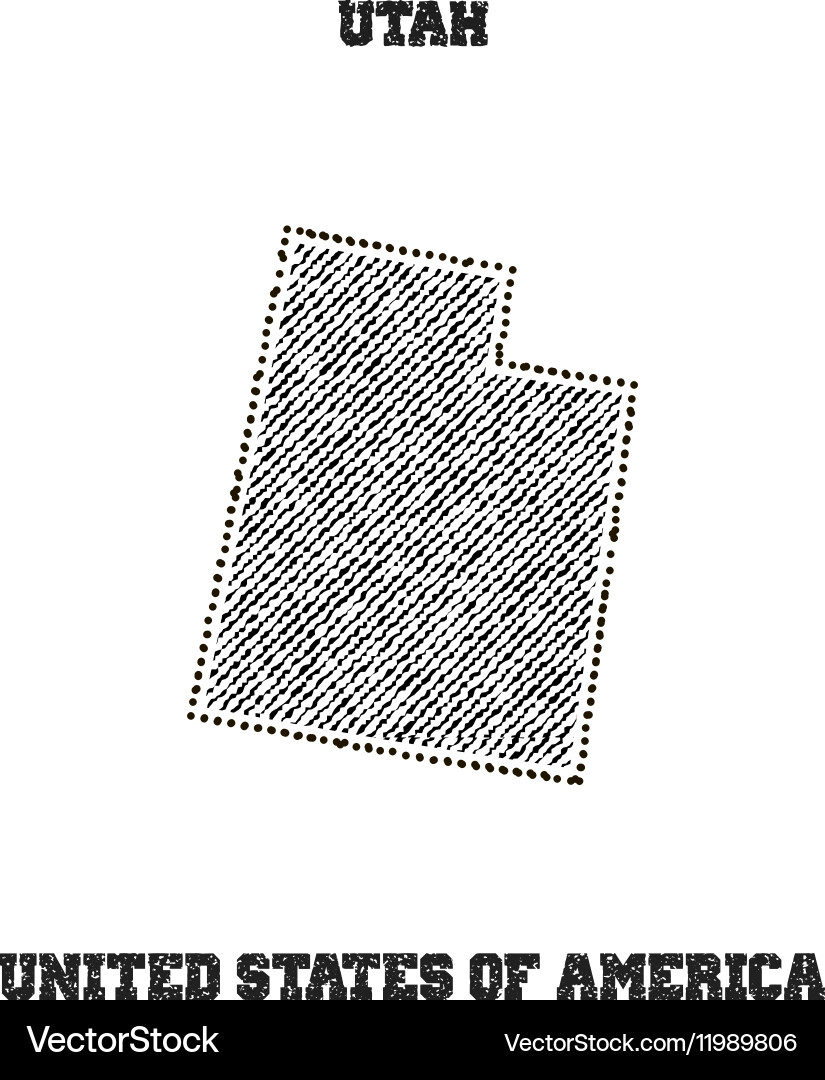 Label with map of utah Vector Image
