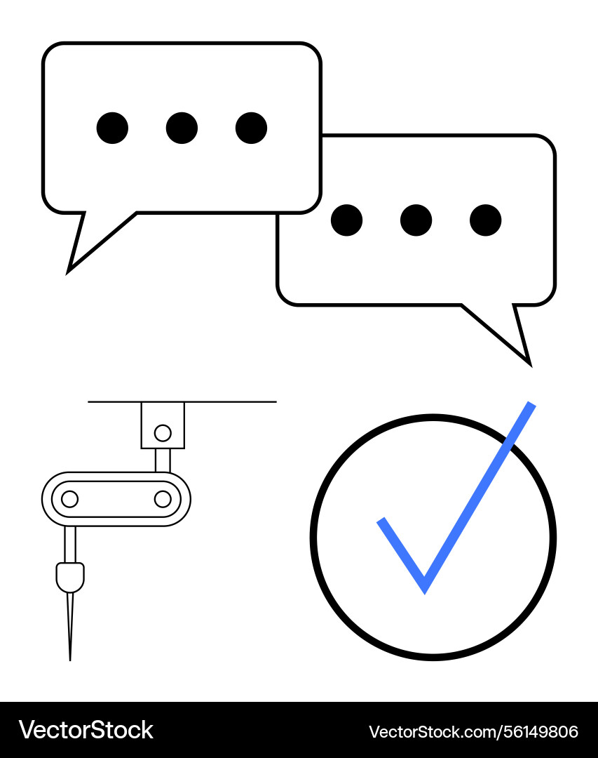 Messaging automation and task completion concept Messaging automation and task completion concept vector image