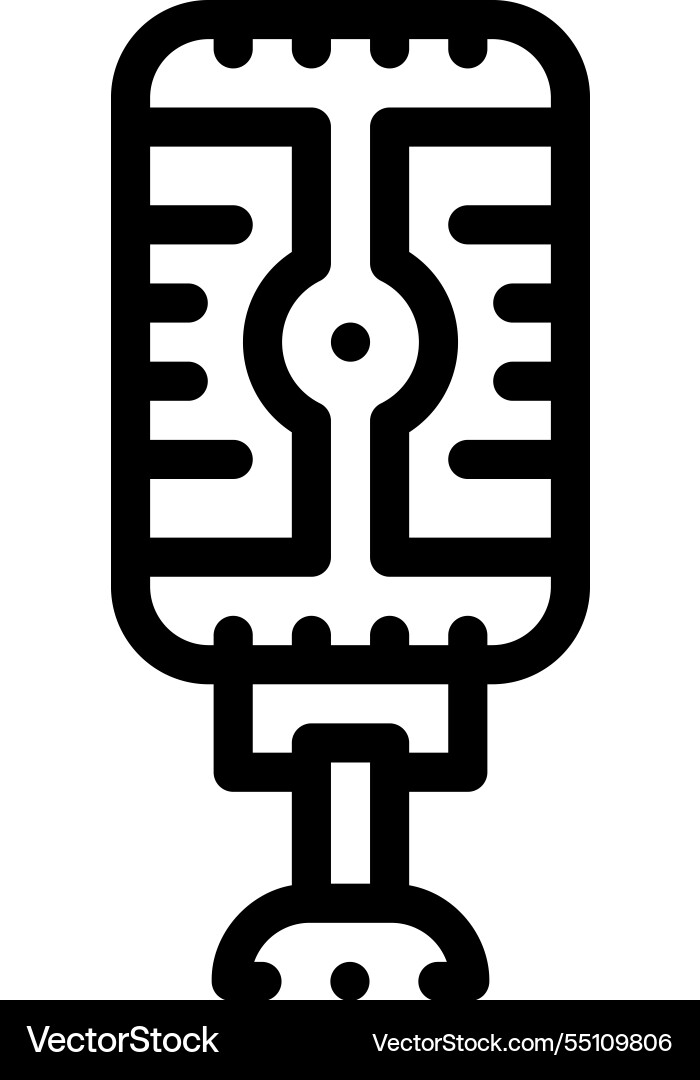 Microphone icon thin linear style design isolated Microphone icon thin linear style design isolated vector image