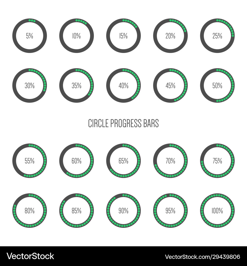 Set minimal futuristic progress loading bars vector image