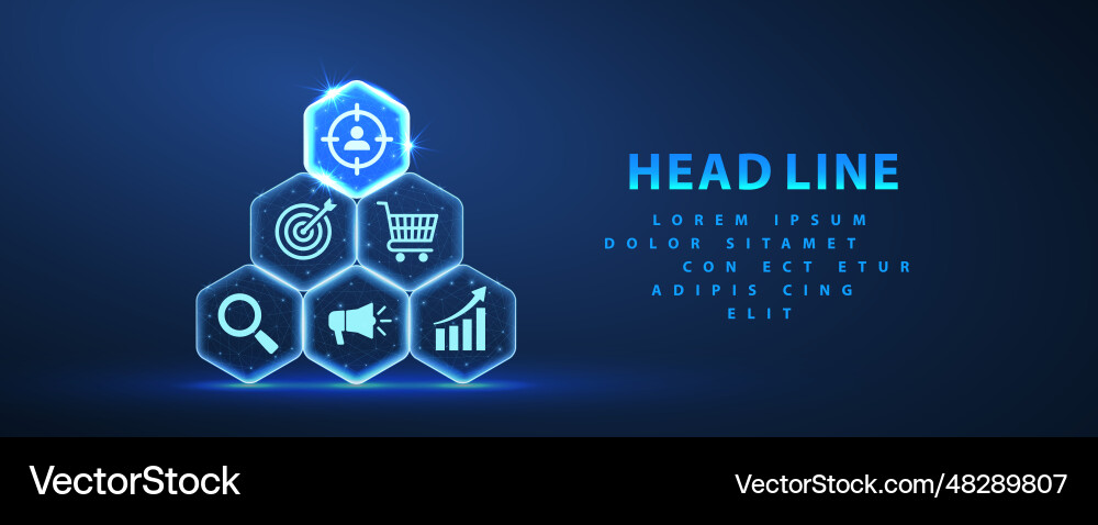AI Content Icons - Hexagonal Pyramid vector image