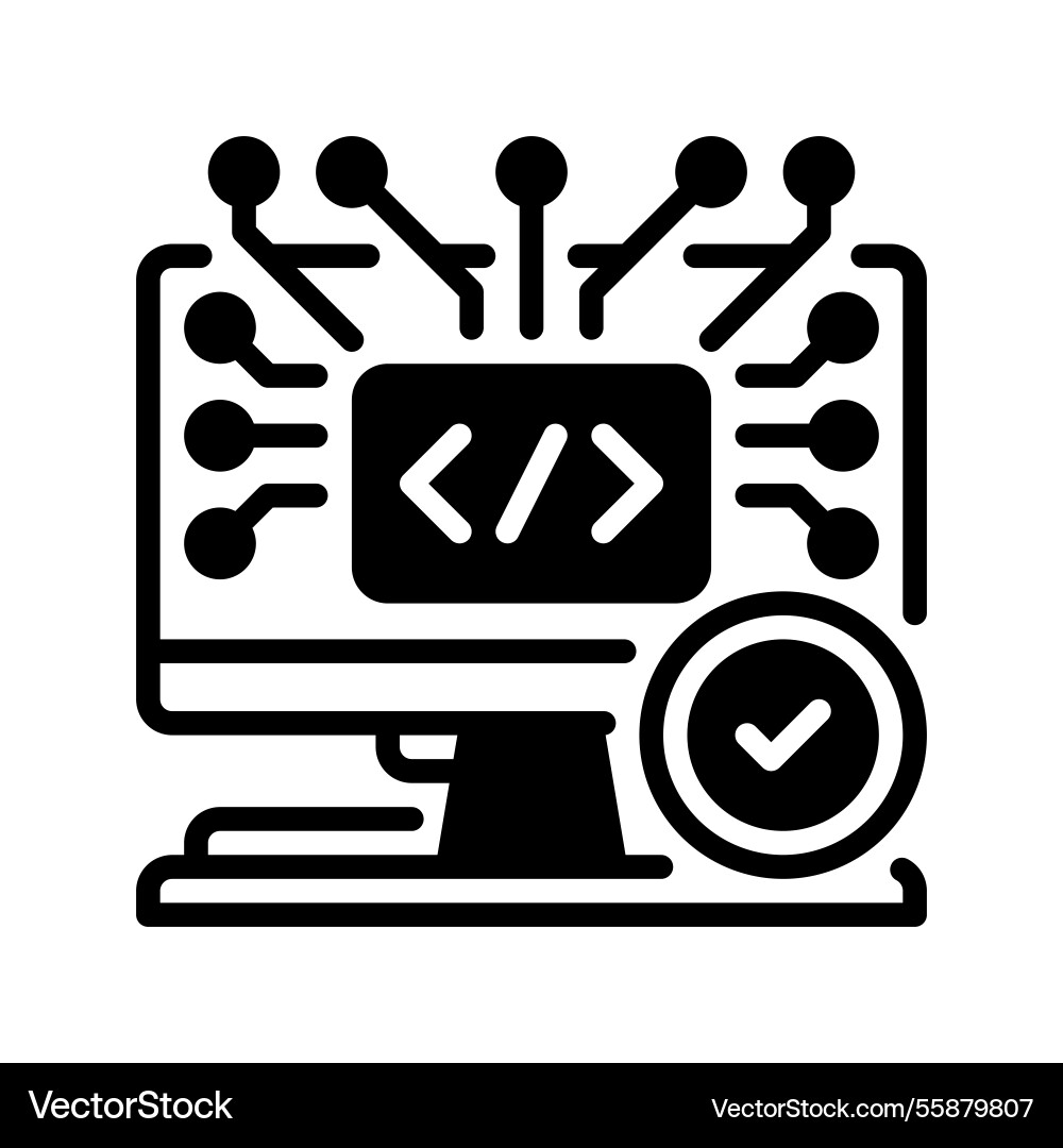 Algorithm testing line icon linear style sign Algorithm testing line icon linear style sign vector image
