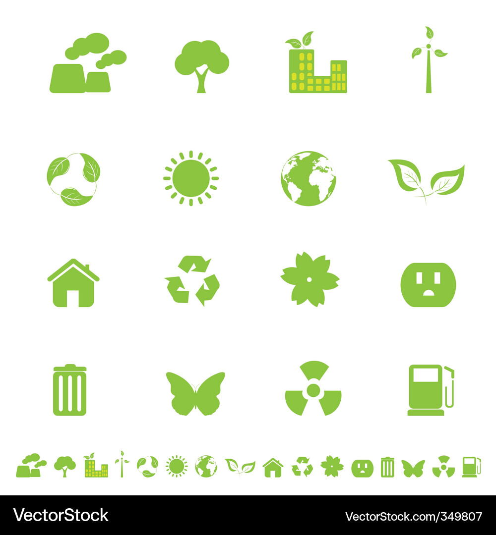 Eco Icon Set - Sustainability Vector Image