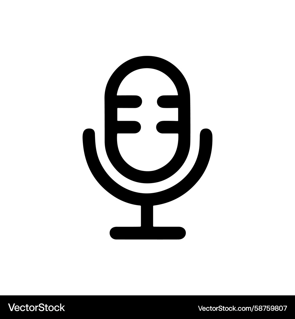 Line Art Microphone Icon Vector Image