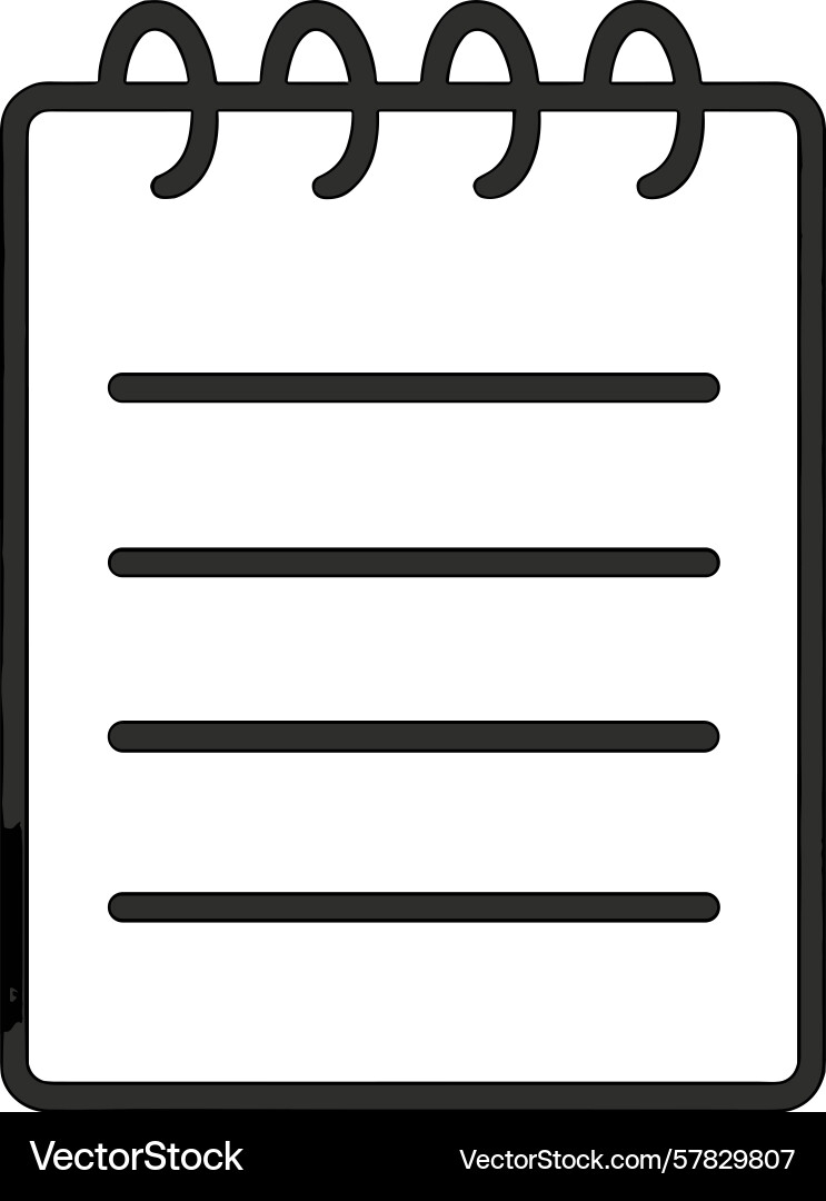 Notebook with blank pages ready for writing at any Notebook with blank pages ready for writing at any vector image