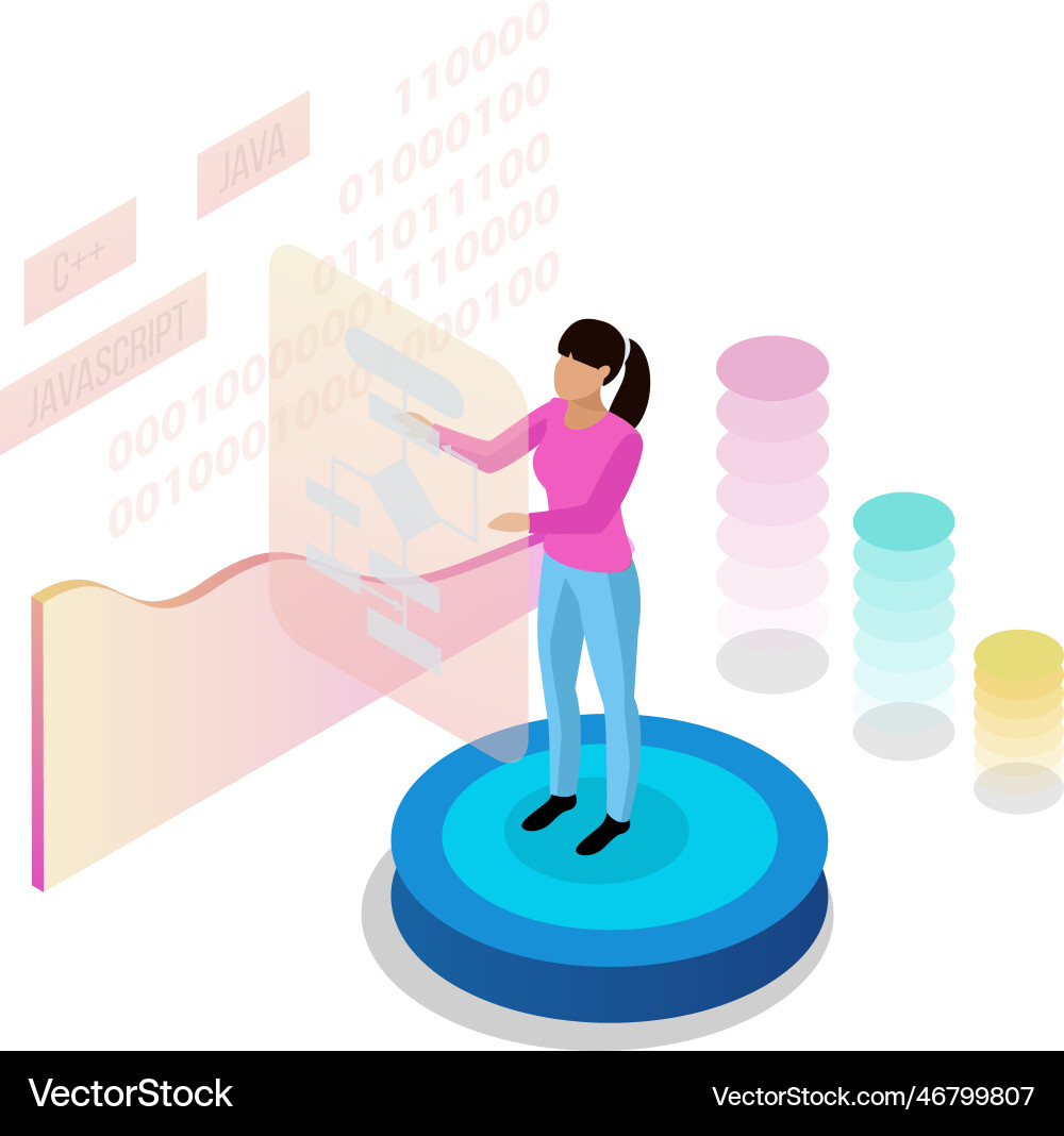Programming isometric concept Programming isometric concept vector image