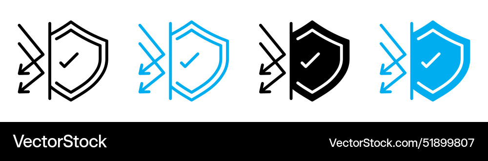 Protection from attack icon set collection for web Vector Image