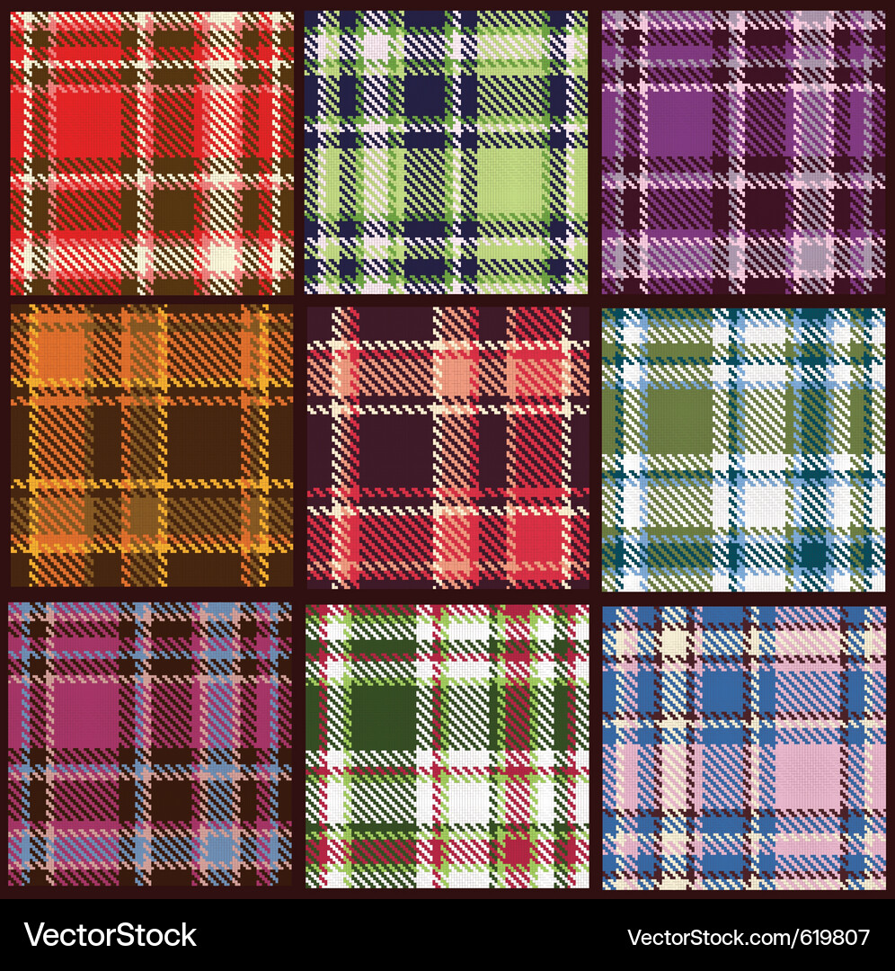 Set of seamless checkered pattern Vector Image