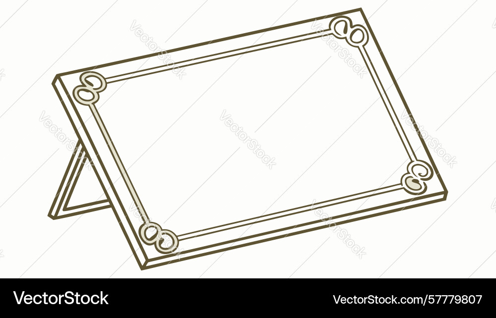 Simple blank frame on easel stand display mockup Vector Image