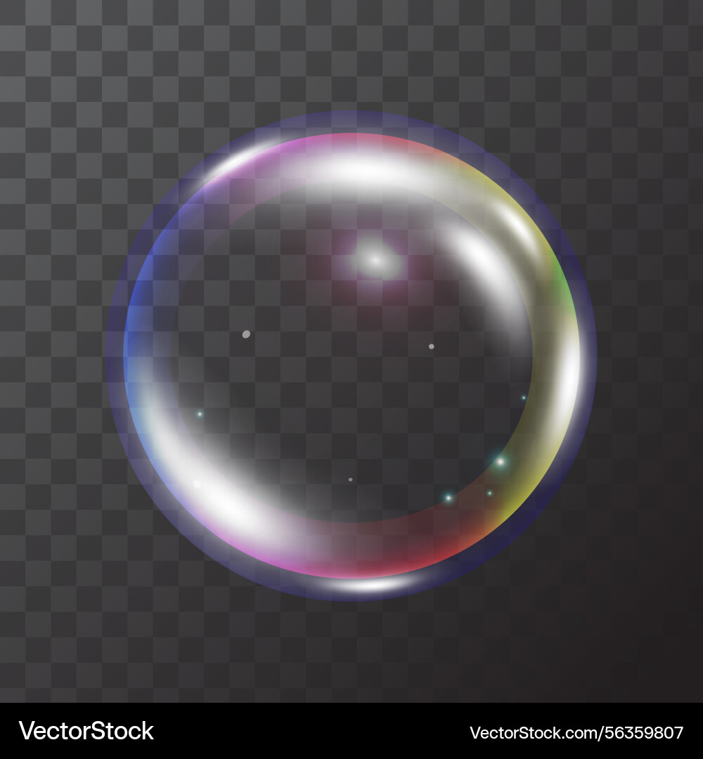 Soap bubble color spectrum on transparent Vector Image