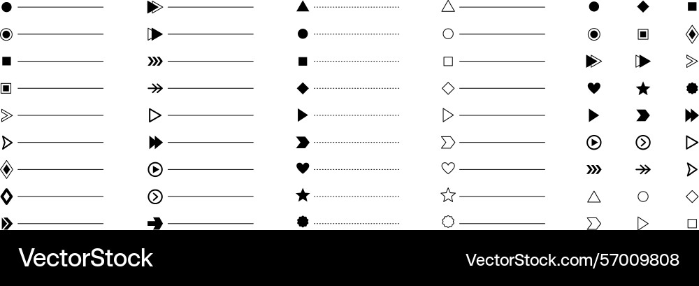 Bullet points minimalistic point icons Bullet points minimalistic point icons vector image