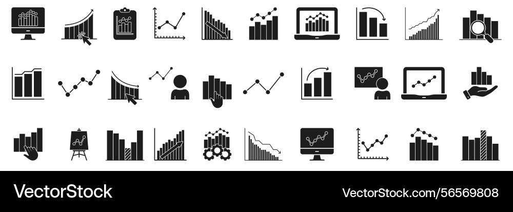 Business analytics and data visualization solid Business analytics and data visualization solid vector image