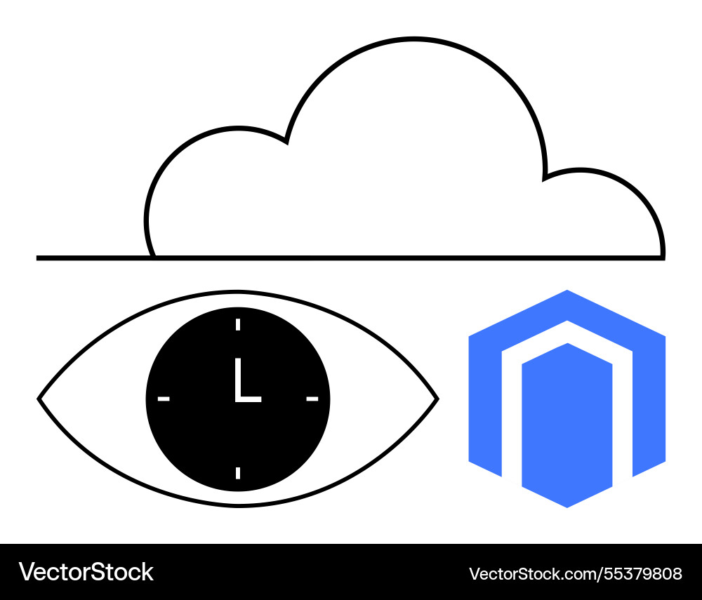 Cloud Computing mit Zeitüberwachung und sicher Cloud Computing mit Zeitüberwachung und sicher vektorbild