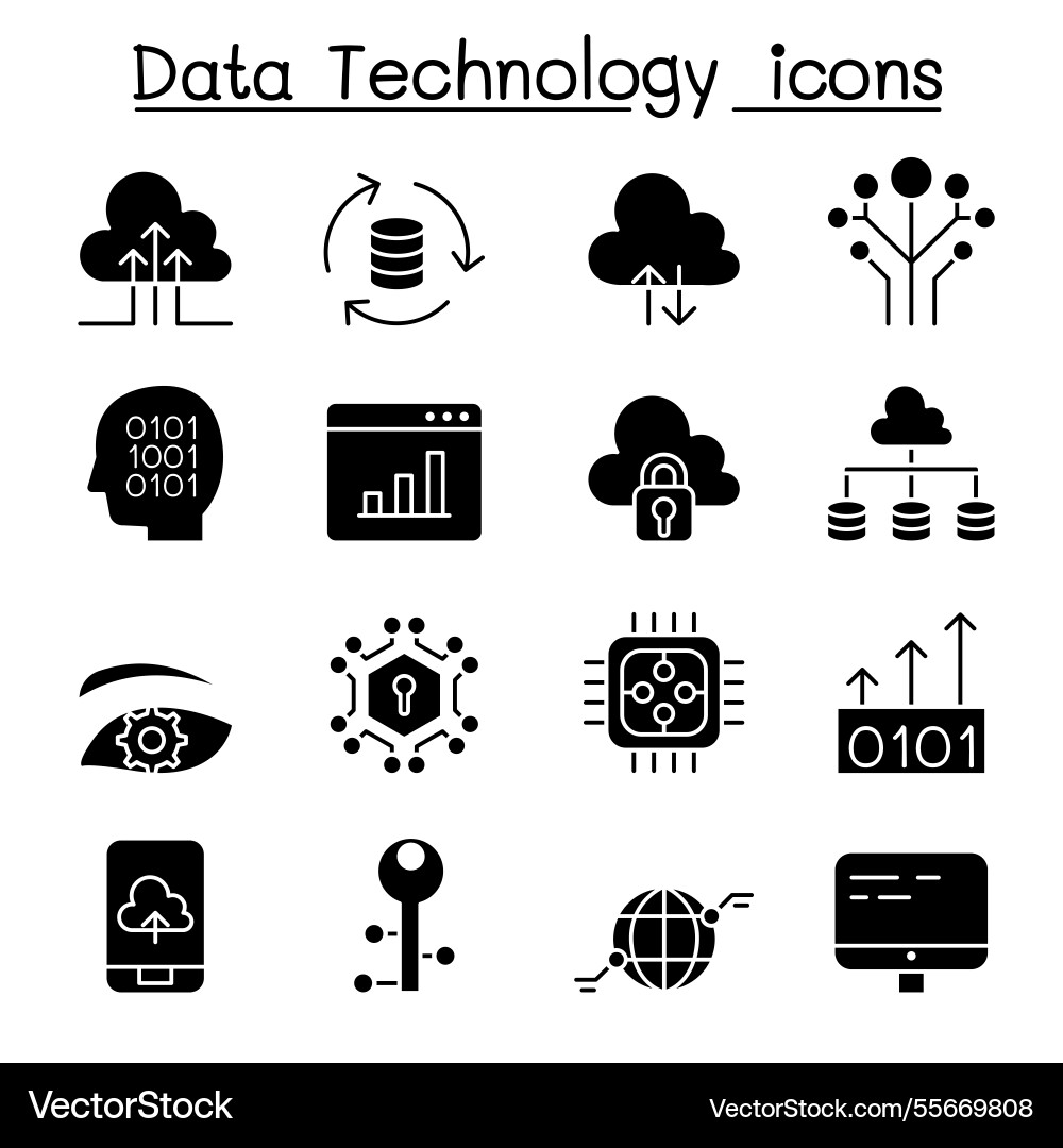 Datentechnologie Datenbank Cloud Computing Server Datentechnologie Datenbank Cloud Computing Server vektorbild