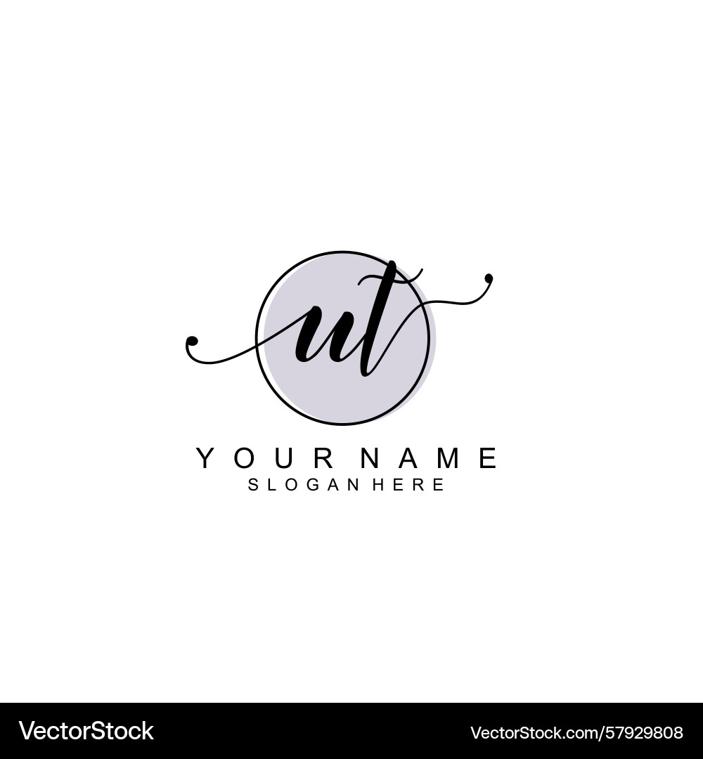 Handwriting logo concepts with initial ut Vector Image