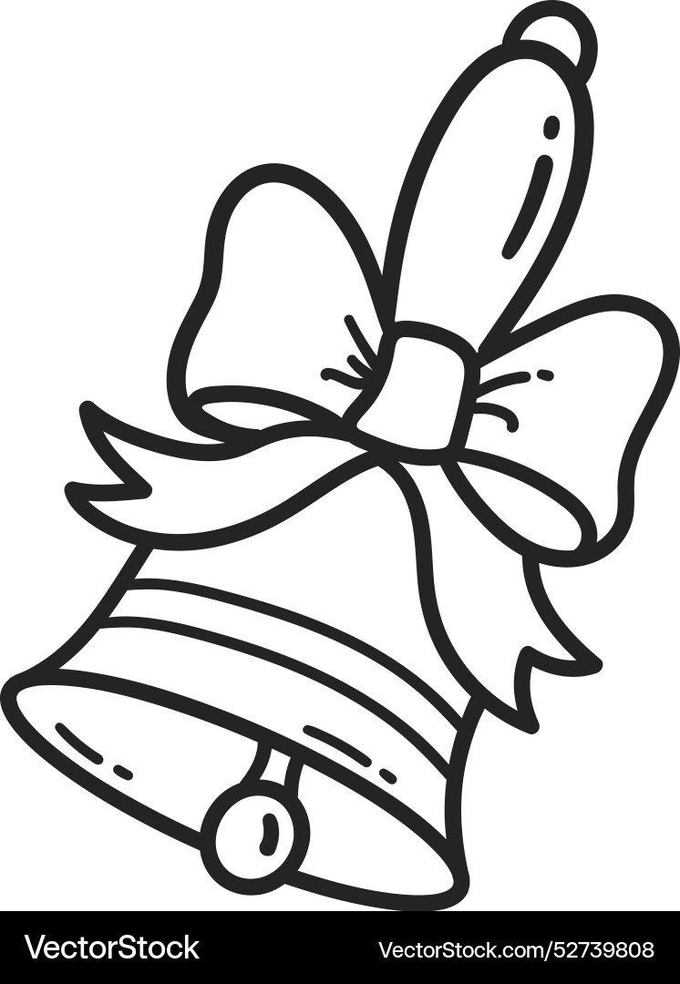 Line art of school bell Line art of school bell vector image