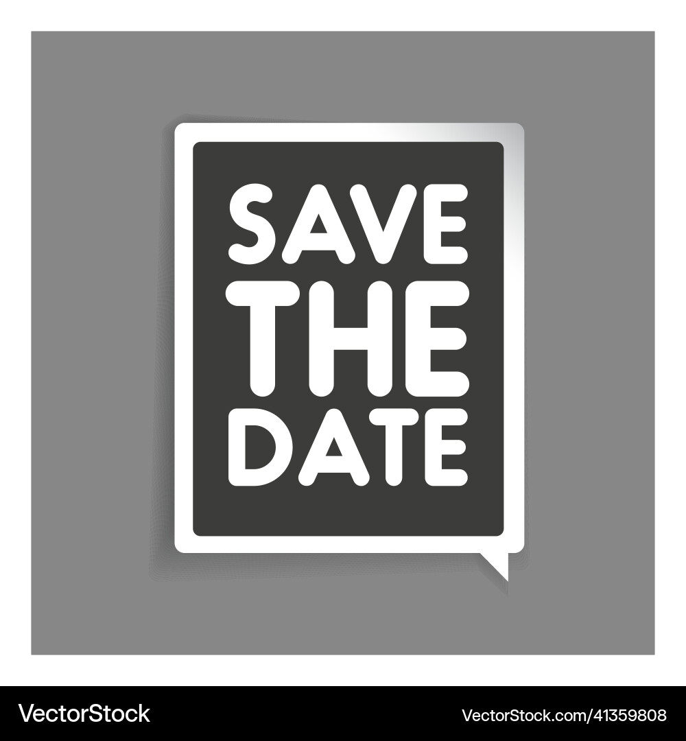 Save the date label Vector Image
