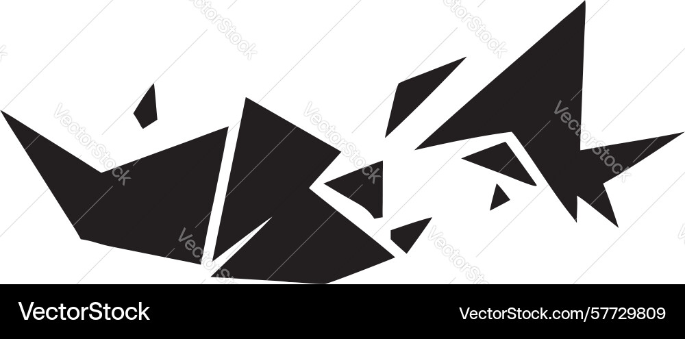 Abstract geometric shattered form dynamic element vector image