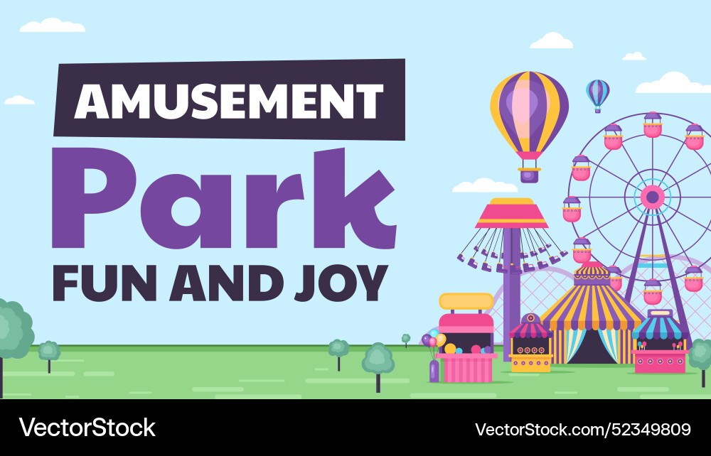 Amusement park template design Royalty Free Vector Image