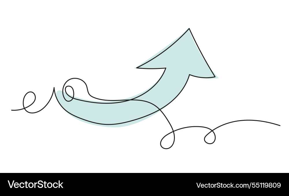 Arrow symbol continuous line icon vector image