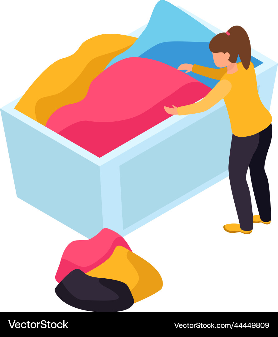 Laundry Sorting Isometric Icon Vector Image