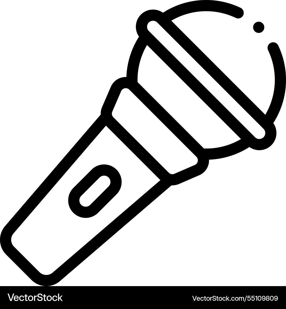 Microphone icon thin linear style design isolated Vector Image
