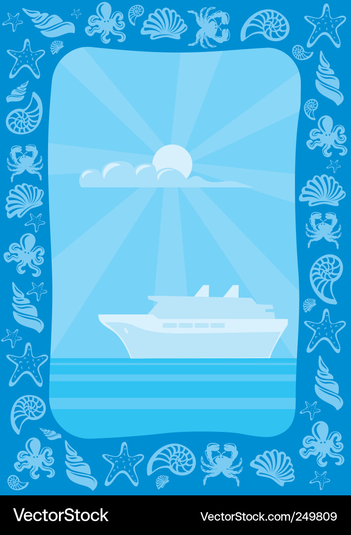 Ocean Cruise Border Frame Vector Image