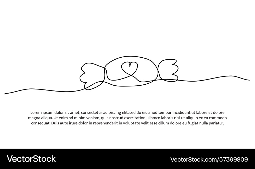 One line of candy abstract minimal continuous Vector Image