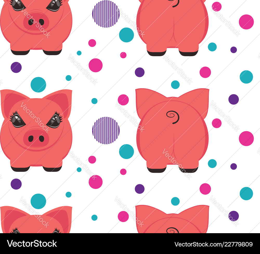 Pig pattern design Vector Image