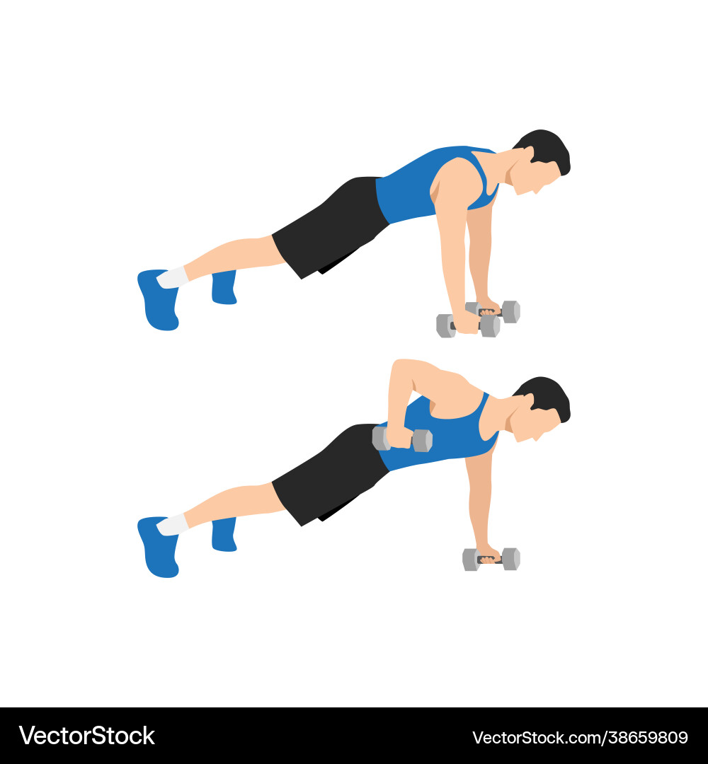 Renegadealternating plank commando rows exercise Renegadealternating plank commando rows exercise vector image