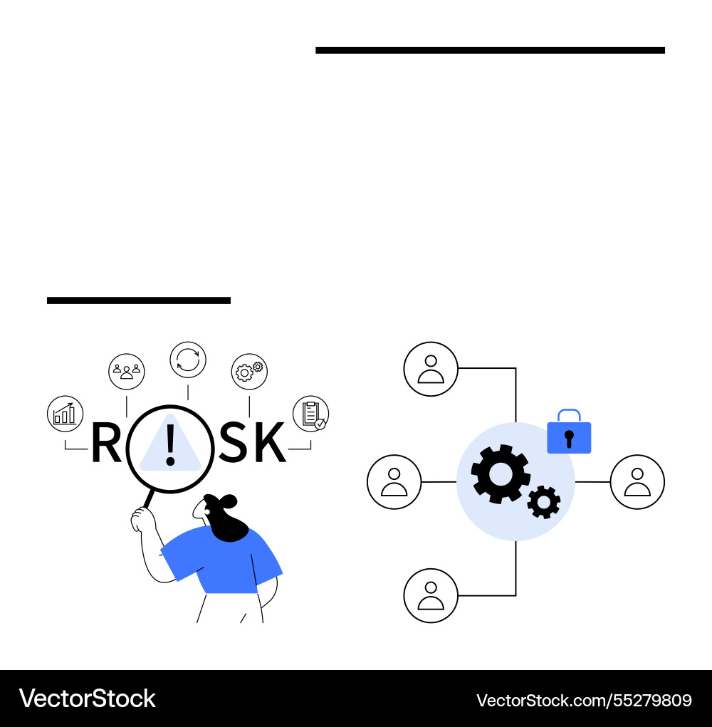 Risk analysis and secure workflow concept Risk analysis and secure workflow concept vector image