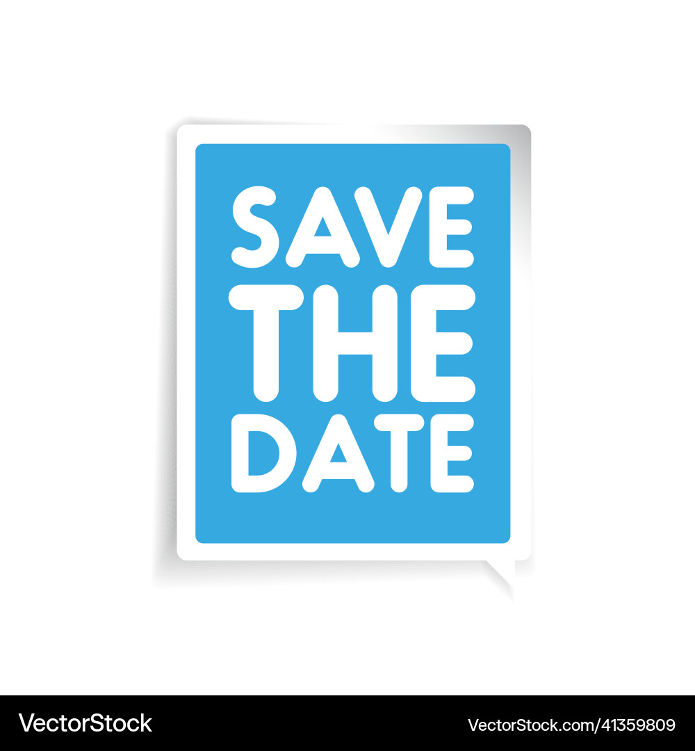 Save the date label vector image