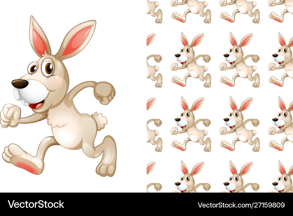 Seamless and isolated animal pattern cartoon Seamless and isolated animal pattern cartoon vector image