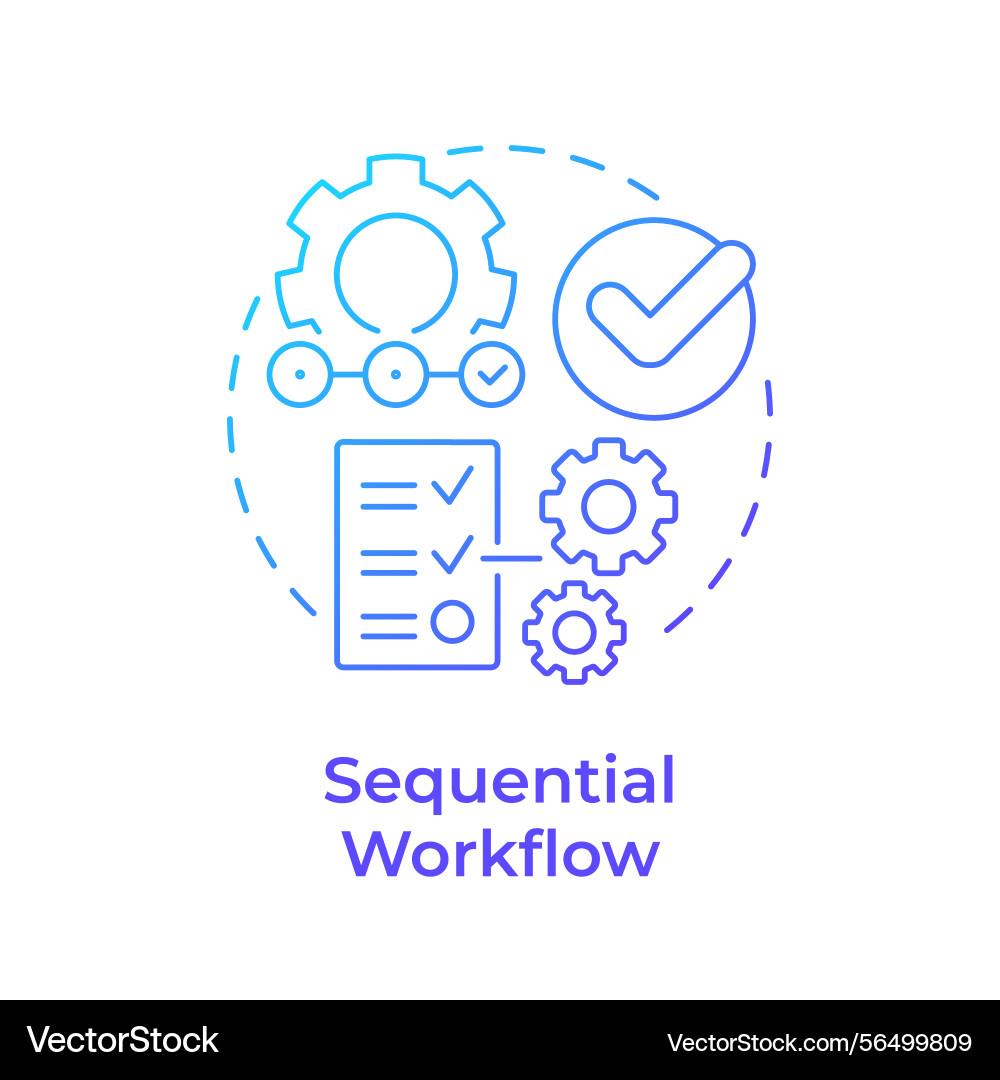 Sequential workflow blue gradient concept icon Sequential workflow blue gradient concept icon vector image