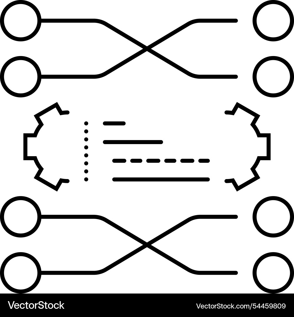 Sorting algorithm line icon Sorting algorithm line icon vector image