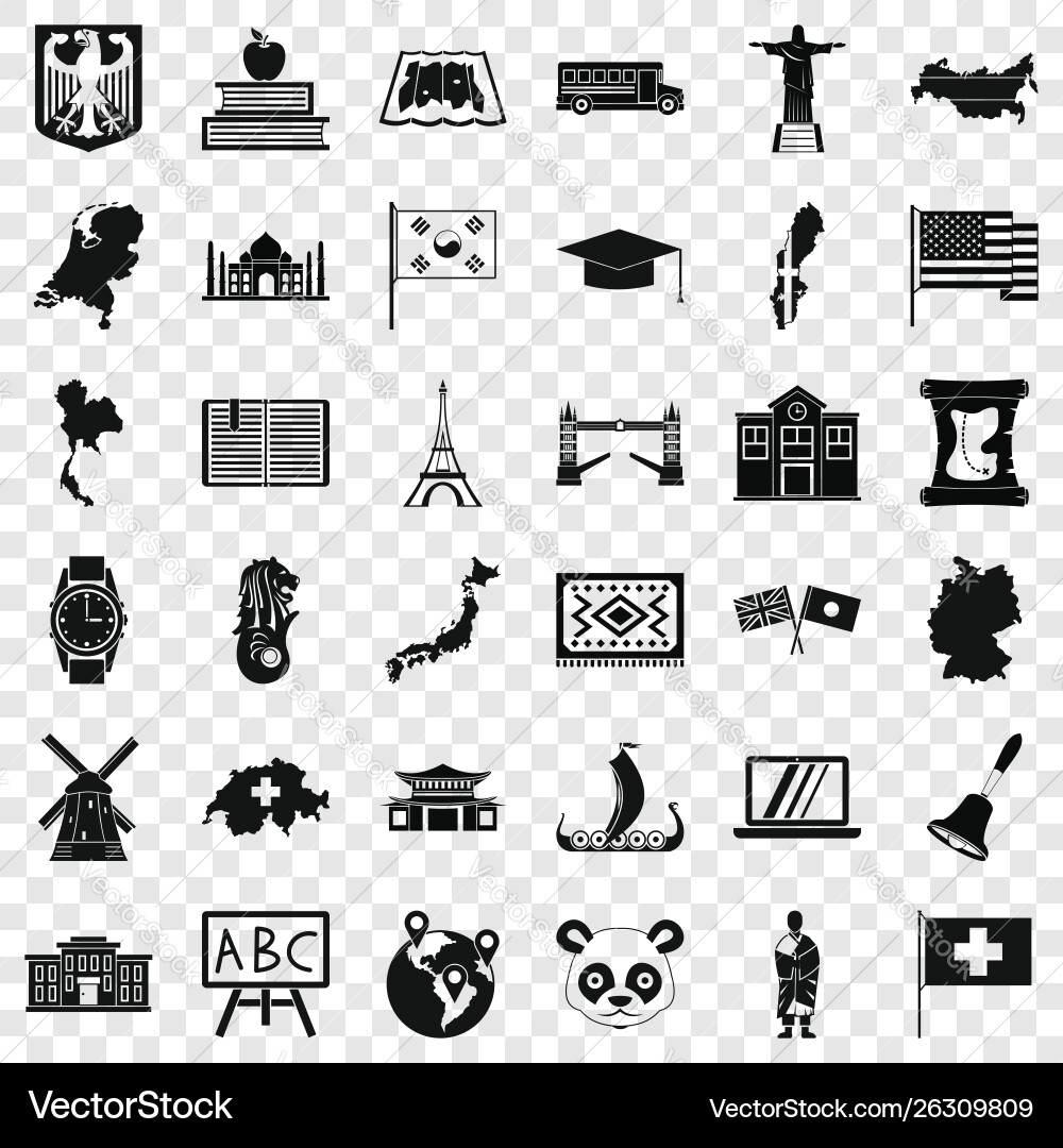 Topography icons set simple style Topography icons set simple style vector image