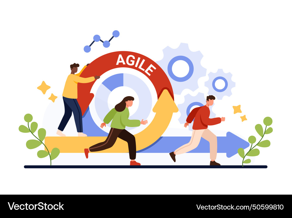 Agile methodology for digital project management Agile methodology for digital project management vector image