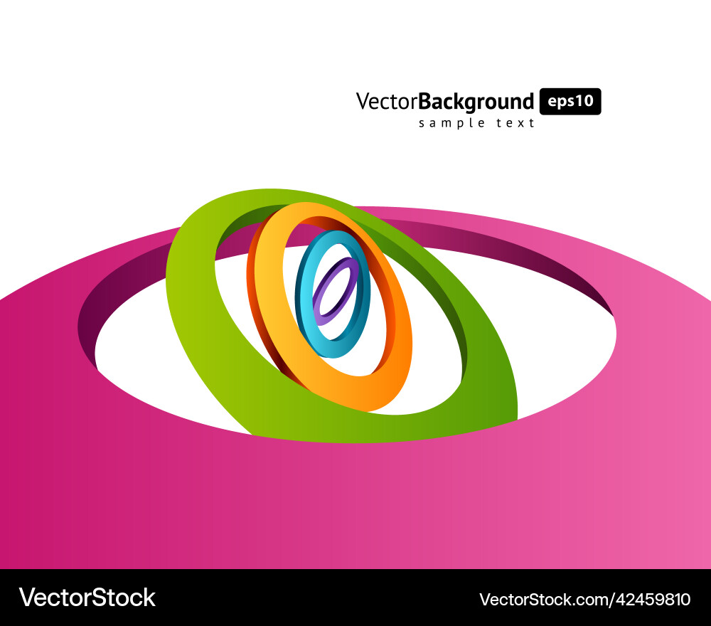 Bright multicolored abstract isometric rings vector image