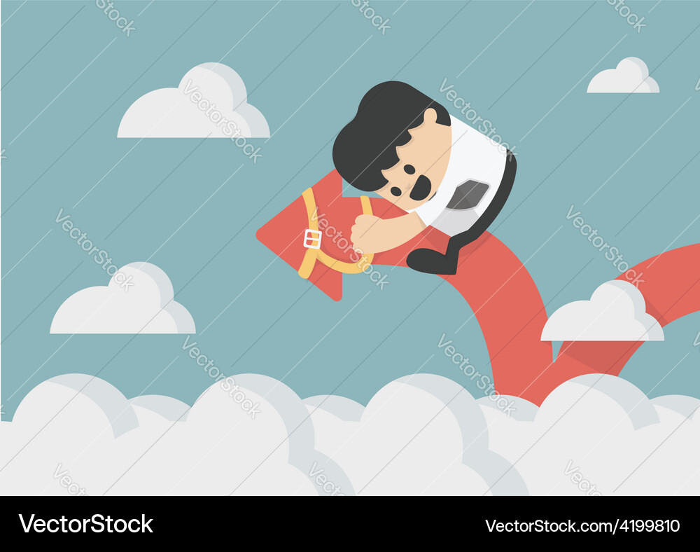 Businessman Controlling Arrow Graph Vector Image