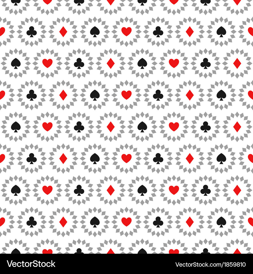 Card Suit Seamless Pattern Vector Image